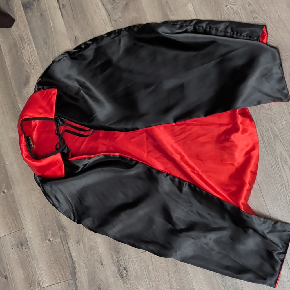 Black and Red Satin Cape Halloween Vampire Costume Adult Or Kids Size